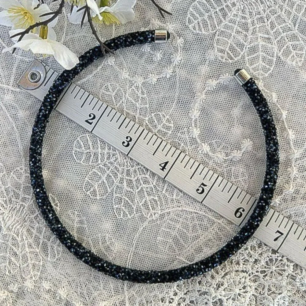 Black Pave Crystal Headband or Collar Necklace